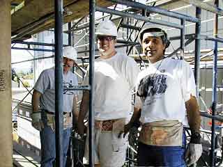 the siding crew: Tom, Rodney, Panda