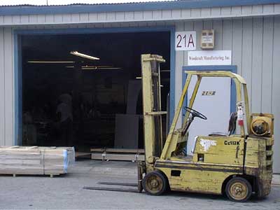 the cabinet shop front door